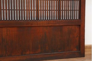 古民具・骨董　使い込まれた裏障子付き格子戸4枚セット