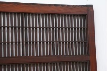 古民具・骨董　使い込まれた裏障子付き格子戸4枚セット