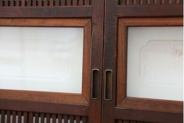 古民具・骨董　裏障子付き時代格子戸4枚セット