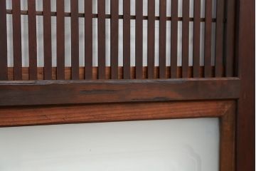 古民具・骨董　裏障子付き時代格子戸4枚セット