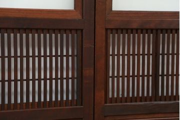 古民具・骨董　裏障子付き時代格子戸4枚セット