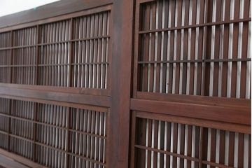 古民具・骨董　裏障子付き時代格子戸4枚セット