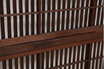 古民具・骨董　裏障子付き時代格子戸4枚セット