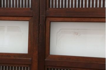 古民具・骨董　裏障子付き時代格子戸4枚セット