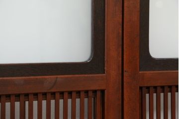 古民具・骨董　腰板欅材　裏障子付きの上質な格子戸4枚セット