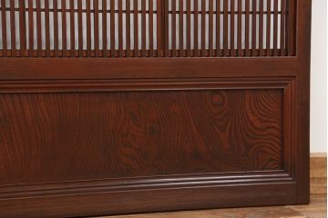 古民具・骨董　腰板欅材　裏障子付きの上質な格子戸4枚セット