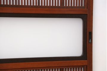 古民具・骨董　腰板欅材　裏障子付きの上質な格子戸4枚セット