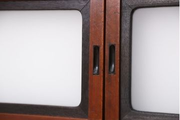 古民具・骨董　腰板欅材　裏障子付きの上質な格子戸4枚セット