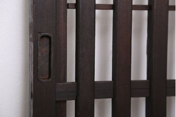 古民具・骨董　珍品　裏障子付き　シックな荒格子戸4枚セット