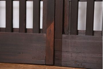 古民具・骨董　珍品　裏障子付き　シックな荒格子戸4枚セット