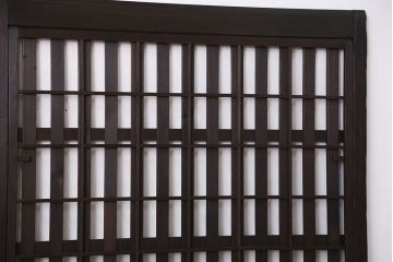 古民具・骨董　珍品　裏障子付き　シックな荒格子戸4枚セット