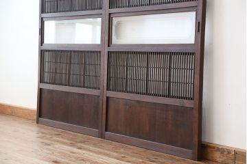 ★古民具・骨董　裏障子付き格子戸2枚セット