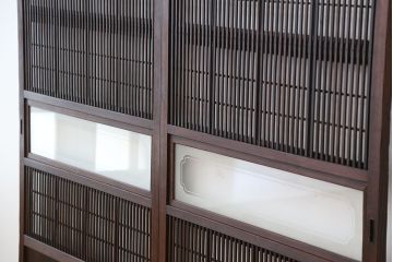 ★古民具・骨董　裏障子付き格子戸2枚セット