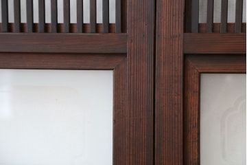 ★古民具・骨董　裏障子付き格子戸2枚セット