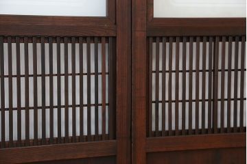 ★古民具・骨董　裏障子付き格子戸2枚セット