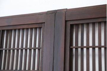 ★古民具・骨董　裏障子付き格子戸2枚セット
