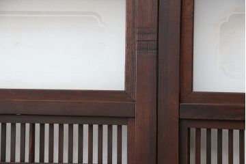 ★古民具・骨董　裏障子付き格子戸2枚セット