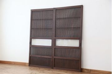 ★アンティーク　時代格子戸2枚セット