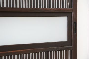 ★古民具・骨董　腰板欅材　すっきりとした格子戸2枚セット