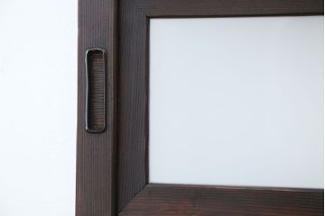 ★古民具・骨董　腰板欅材　すっきりとした格子戸2枚セット