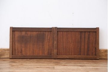 古民具・骨董　総欅!小さな引き戸2枚セット(建具)