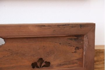 古いお屋敷の透かし彫り欄間2枚セット(欠損有り)