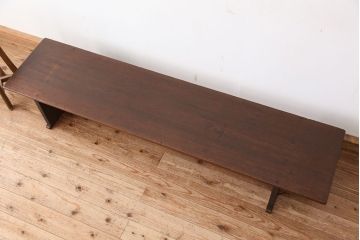 アンティーク家具　★古民具・骨董　古い木の高脚裁ち板(作業台/机/テーブル)