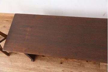 アンティーク家具　★古民具・骨董　古い木の高脚裁ち板(作業台/机/テーブル)