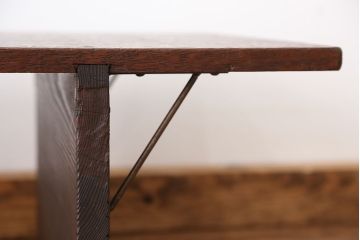 アンティーク家具　★古民具・骨董　古い木の高脚裁ち板(作業台/机/テーブル)