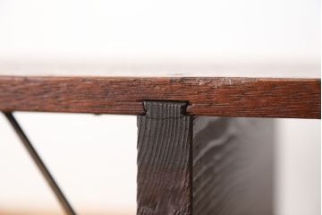 アンティーク家具　★古民具・骨董　古い木の高脚裁ち板(作業台/机/テーブル)