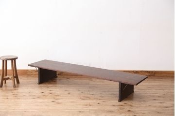 アンティーク家具　★古民具・骨董　古い木の高脚裁ち板(作業台/机/テーブル)