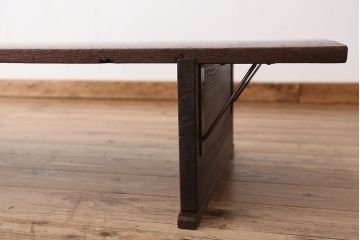 アンティーク家具　★古民具・骨董　古い木の高脚裁ち板(作業台/机/テーブル)