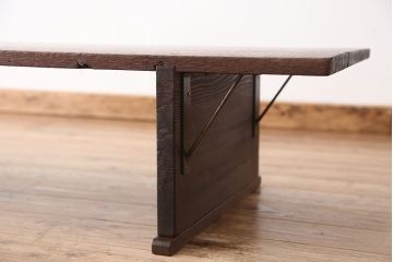 アンティーク家具　★古民具・骨董　古い木の高脚裁ち板(作業台/机/テーブル)