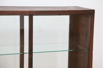 アンティーク家具　アンティーク　古いタバコ屋の脚付き両面ガラス収納棚?(ガラスケース・飾り棚)
