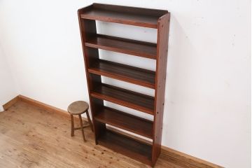 レトロ家具　★昭和レトロ　縦型・薄型本棚(飾り棚)