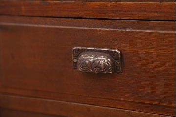 アンティーク家具　大正ロマン　古い栓材の上品な本箱(ブックケース・収納棚)