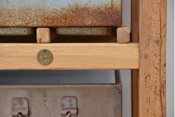 アンティーク家具　海外アンティーク　アイアンコンテナシェルフ(飾り棚/陳列棚)
