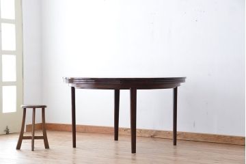 北欧家具　1970〜80年　デンマーク製　特大拡張式　ローズウッドラウンドテーブル
