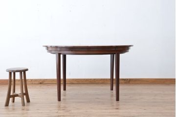 北欧家具　1970〜80年　デンマーク製　特大拡張式　ローズウッドラウンドテーブル