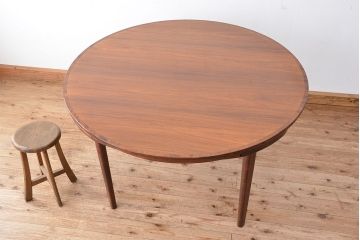 北欧家具　1970〜80年　デンマーク製　特大拡張式　ローズウッドラウンドテーブル