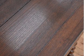 アンティーク家具　イギリスアンティーク　ツイストレッグ　オーク材　ドローリーフテーブル(エクステンションテーブル)