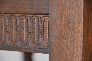 アンティーク家具　イギリスアンティーク　ツイストレッグ　オーク材　ドローリーフテーブル(エクステンションテーブル)