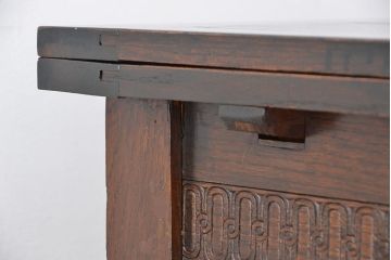アンティーク家具　イギリスアンティーク　ツイストレッグ　オーク材　ドローリーフテーブル(エクステンションテーブル)