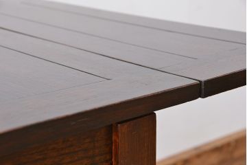 アンティーク家具　イギリスアンティーク　ツイストレッグ　オーク材　ドローリーフテーブル(エクステンションテーブル)