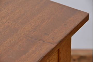 アンティーク家具　1960〜70年代　古い学校の使い込まれた大きな作業台(テーブル、机)
