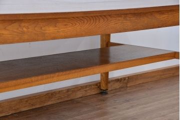 アンティーク家具　1960〜70年代　古い学校の使い込まれた大きな作業台(テーブル、机)