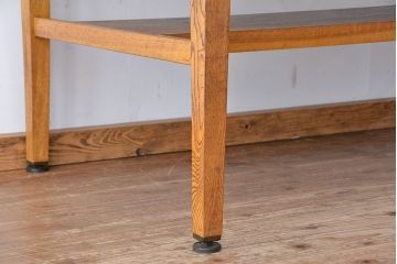 アンティーク家具　1960〜70年代　古い学校の使い込まれた大きな作業台(テーブル、机)