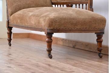 アンティーク家具　イギリスアンティーク　マホガニーカウチソファー(シューズロング、長椅子)