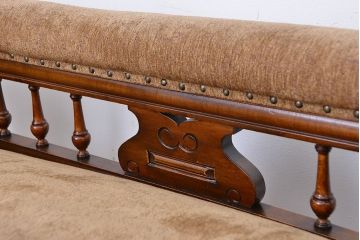 アンティーク家具　イギリスアンティーク　マホガニーカウチソファー(シューズロング、長椅子)
