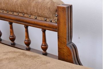アンティーク家具　イギリスアンティーク　マホガニーカウチソファー(シューズロング、長椅子)